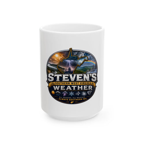 Custom "Steven's Southern West Virginia Weather" Ceramic Mug — Personalized Local Weather Gift (11oz, 15oz)
