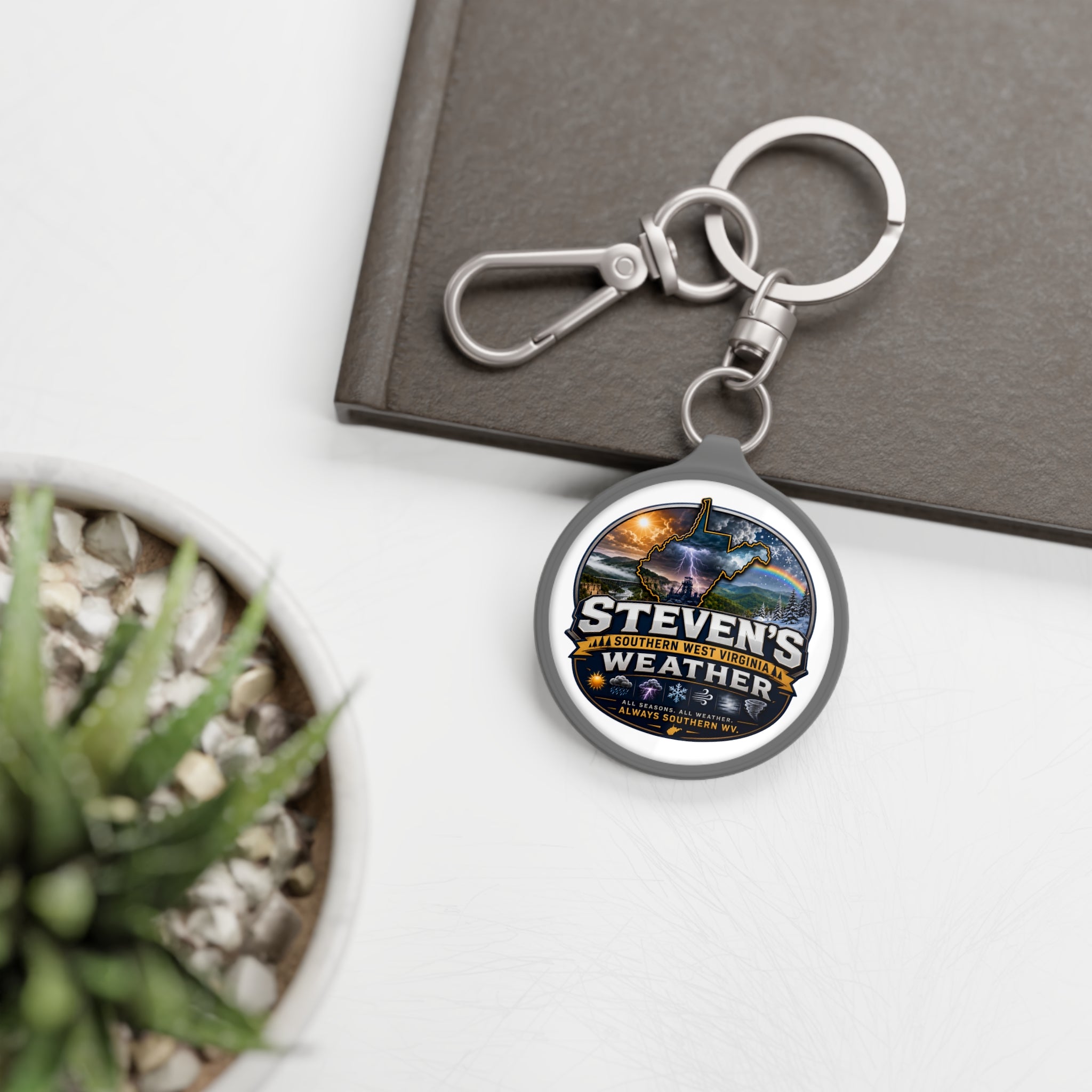 Weather-Themed Keyring Tag — "Steven's Weather" Personalized West Virginia Keychain